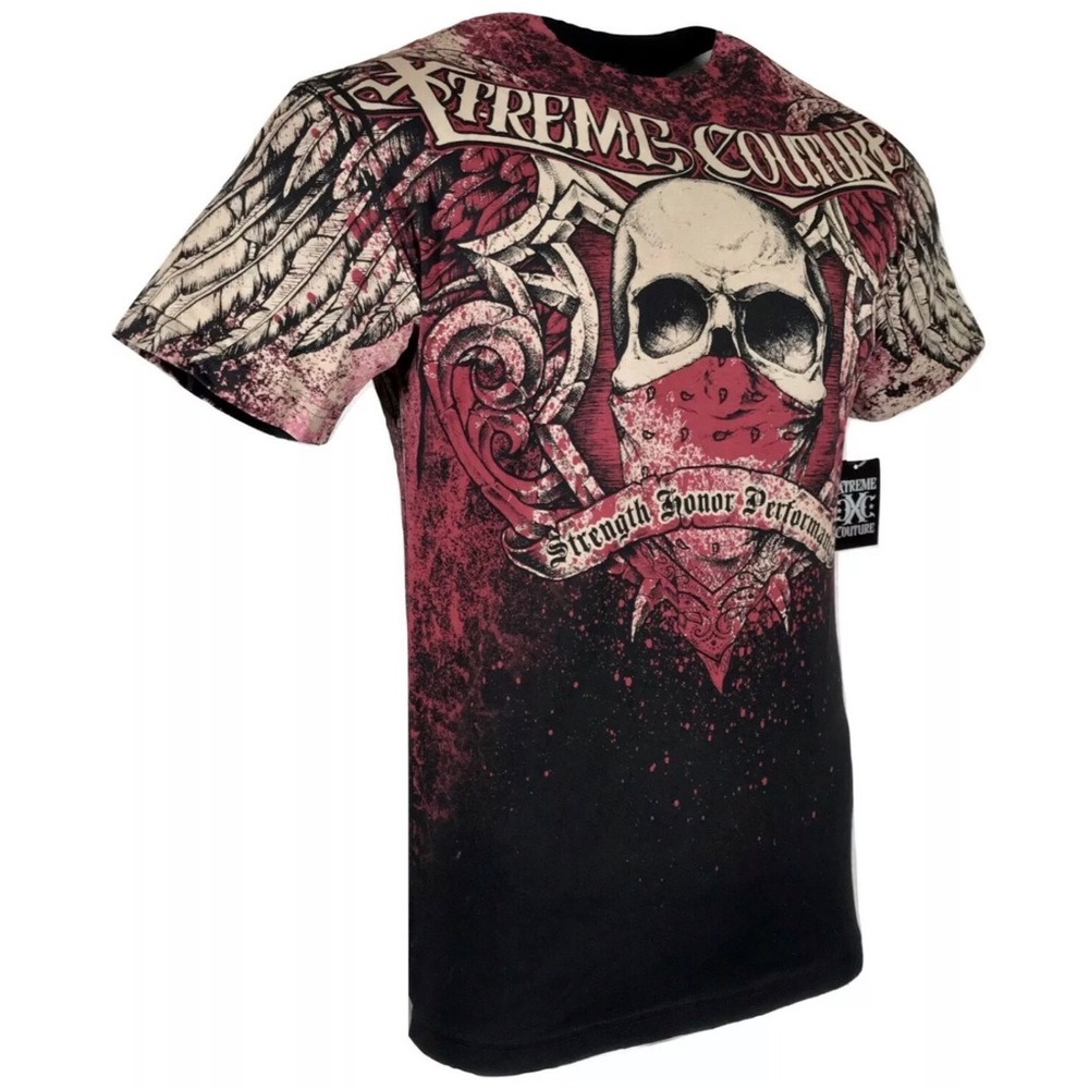 Xtreme Couture by Affliction Men's T-Shirt ORTHODOX Skull Biker - Picture 5 of 7